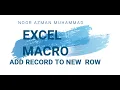 EXCEL MACRO NEW RECORD USE RELATIVE REF