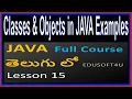 Classes and Objects in Java Examples - Java total Course in Telugu-Lesson 15
