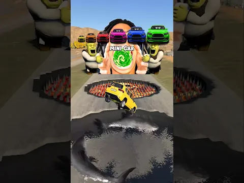 Big & Small Landcruser vs 6 giant hole