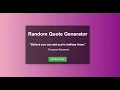 Random Quote Generator Using HTML CSS and JavaScript Beginner Web Development Project