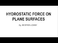 SAMPLE PROBLEM HYDROSTATIC FORCE IN PLANE SURFACES