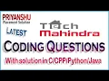 Tech Mahindra Coding Question with Solution Latest Tech mahindra programming