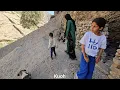 😱 Cave life in Iran | Reconstruction of a stone cave and sanding in front of the cave 🪨🏔️