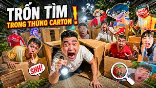 Gấu Đỏ TV - Thử Thách Trốn Tìm Thùng Carton Theo Nhân vật Ronaldo, Rumi, Luffy Siêu Kịch Tính