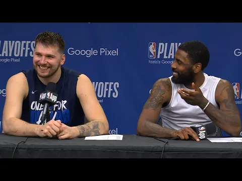 Download MP3 Luka Doncic and Kyrie Irving react to Game 6 win vs OKC and advancing to WCF