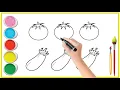 Fun Easy Veggie Coloring Learn How to Color a Tomato Eggplant