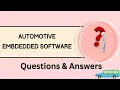 Automotive Embedded Software Questions Answers