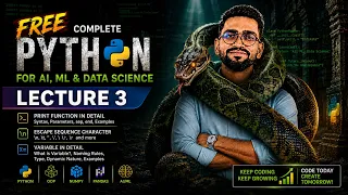 Python Full Course FREE Lecture 3 Print Function Variables in Detail