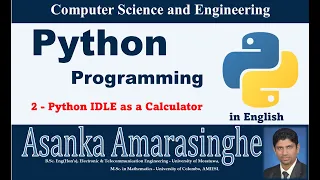 Python 2 English Python IDLE as a Calculator