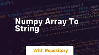 numpy array to string