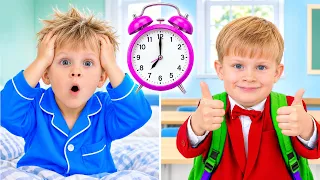 Mom Helps Oliver Get Ready for School!