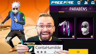 TRANSFERI ITENS ANTIGOS PARA UMA CONTA HUMILDE NO FREE FIRE E O DONO CHOROU