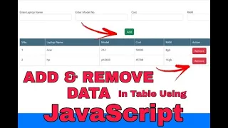 HOW TO ADD AND REMOVE RECORDS FROM TABLE IN JAVASCRIPT ADD REMOVE OBJECTS FROM ARRAY OF OBJECT