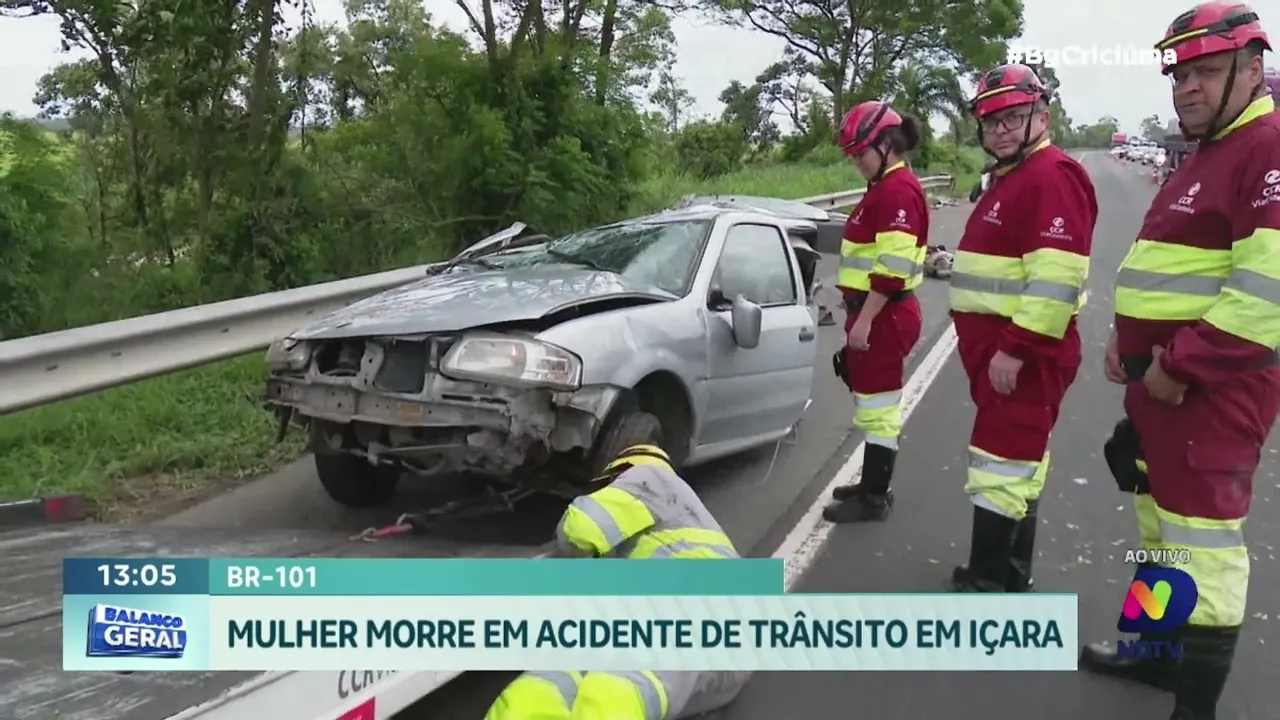 Tragédia na BR-101 em Içara: acidente com óbito interdita rodovia durante a manhã