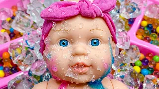 1. ASMR Doll Ice Bath ❄️🛁 | Crackling Ice & Cold Splash Sounds