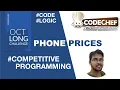 Phone Prices October Long Challenge 2019 Codechef Solutions with code S10E