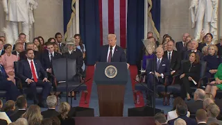 President Donald Trump takes the oath of office, signs executive actions