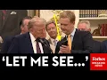 JUST IN Peter Doocy Shows Trump Viral Of Bag Being Dropped From White House Residence Window
