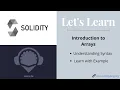 Introduction to Arrays in Solidity