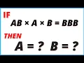 52 Find the values of A and B in the cryptarithmetic problem AB A B BBB