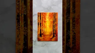 aesthetic fall forest painting golden passage