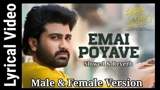 emai poyave male u0026 female version soul mix lyrical slowed and reverb song sharwanand sai pallavi 