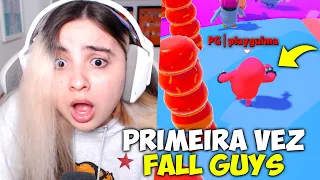 JOGANDO FALL GUYS PELA PRIMEIRA VEZ!! E JÁ FIZ ISSO NA PRIMEIRA PARTIDA...