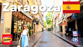 Zaragoza Spain Walking Tour 4K City Walk 