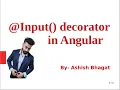 Angular 8 Input Property in Angular input decorator