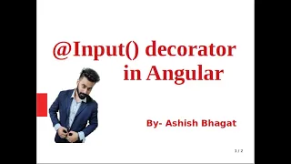 Angular 8 Input Property in Angular input decorator