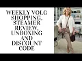 weekly vlog Shopping steamer review discount codes and unboxing a bargain