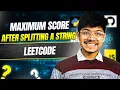 1422 Maximum Score After Splitting a String 4 ways One Pass