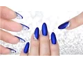 LUXE BLUE VELVET DIAMOND PEEKABOO NAILS - DOUBLE SIDED MANI CRYSTAL NAILART