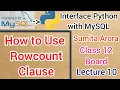 How to use rowcount Function in Python Lecture 10 Interface Python with MySQL Class 12