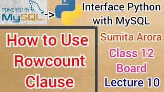 How to use rowcount Function in Python Lecture 10 Interface Python with MySQL Class 12