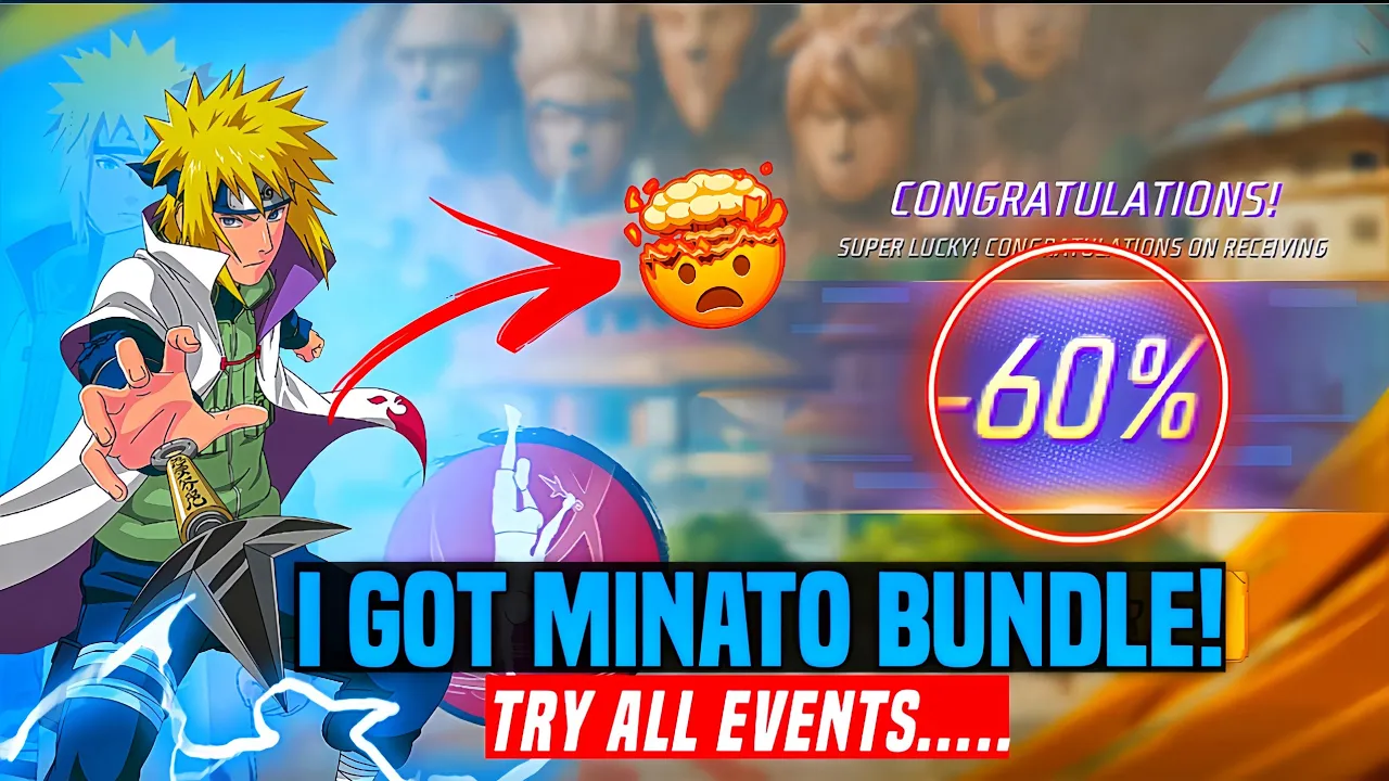 I Got all mistery shop items at 60 % discount 🤯| spinning all events in free fire X Naruto chapter 2