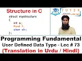 Structure in C Language User Define Data Type C Language LECTURE - 73