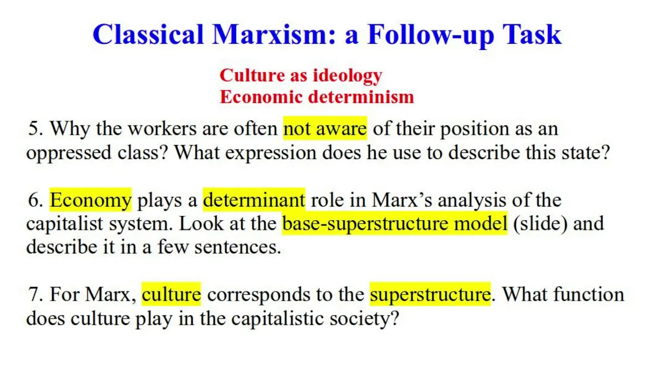 Classical Marxism: Task Correction
