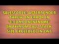 afterRender threw an error in c componentName Maximum call stack size exceeded in LWC