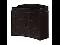 South Shore Furniture Angel Changing Table with 6 Drawers Espresso