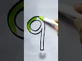 Number 9 drawing and colouring