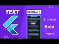 Flutter Tutorial for Beginners to Advance - Flutter Text Widget Styling