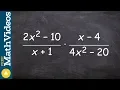 Using factoring to simplify the product of two rational expressions