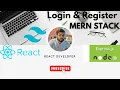 Login and Register in MERN React js tutorial Full stack 1st