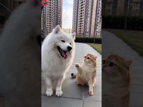 The funny cat takes its anger out on the funny dog ​​after being bullied😂