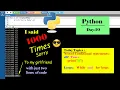 Day-10 Python Topic - Loops While and For loops easy to repeat 1000 times sorry copy paste
