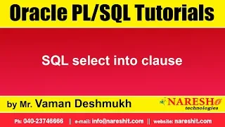 Oracle select into clause Oracle SQL Tutorial Mr Murali