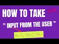 C Programming Taking User Input Lecture 4