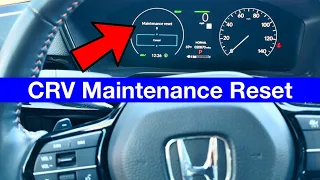 2023 - 2024 Honda CRV Oil Maintenance Reset two methods