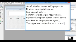An application to use Option button control in Visual Basic 6 0